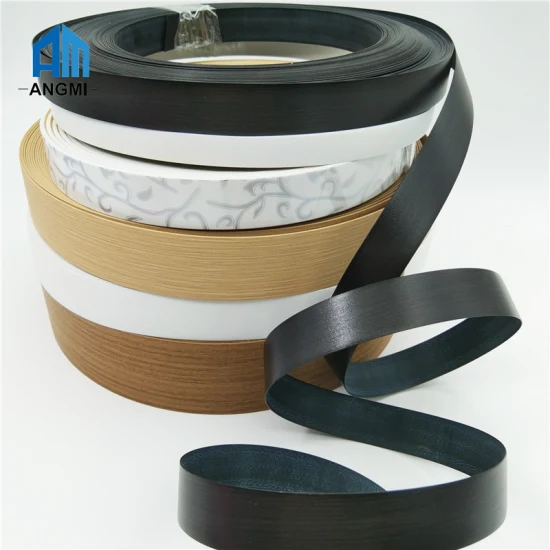 Graue Kantenverleimung für Möbelkanten, hochglänzende PVC/ABS-Kantenstreifen